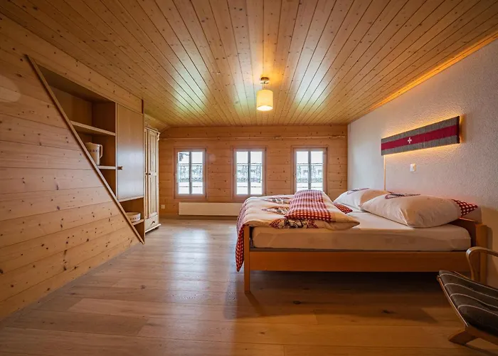 شقة Chalet Roesi - Ferienwohnung Mit Hot Pot & Bergsicht